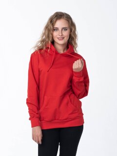 Красная толстовка с капюшоном женская